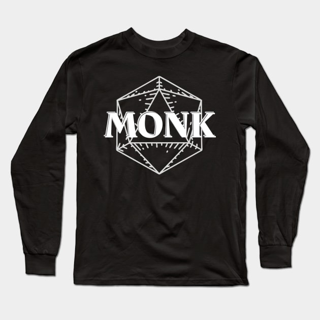 Monk Class DnD D20 Symbol Long Sleeve T-Shirt by DungeonDesigns